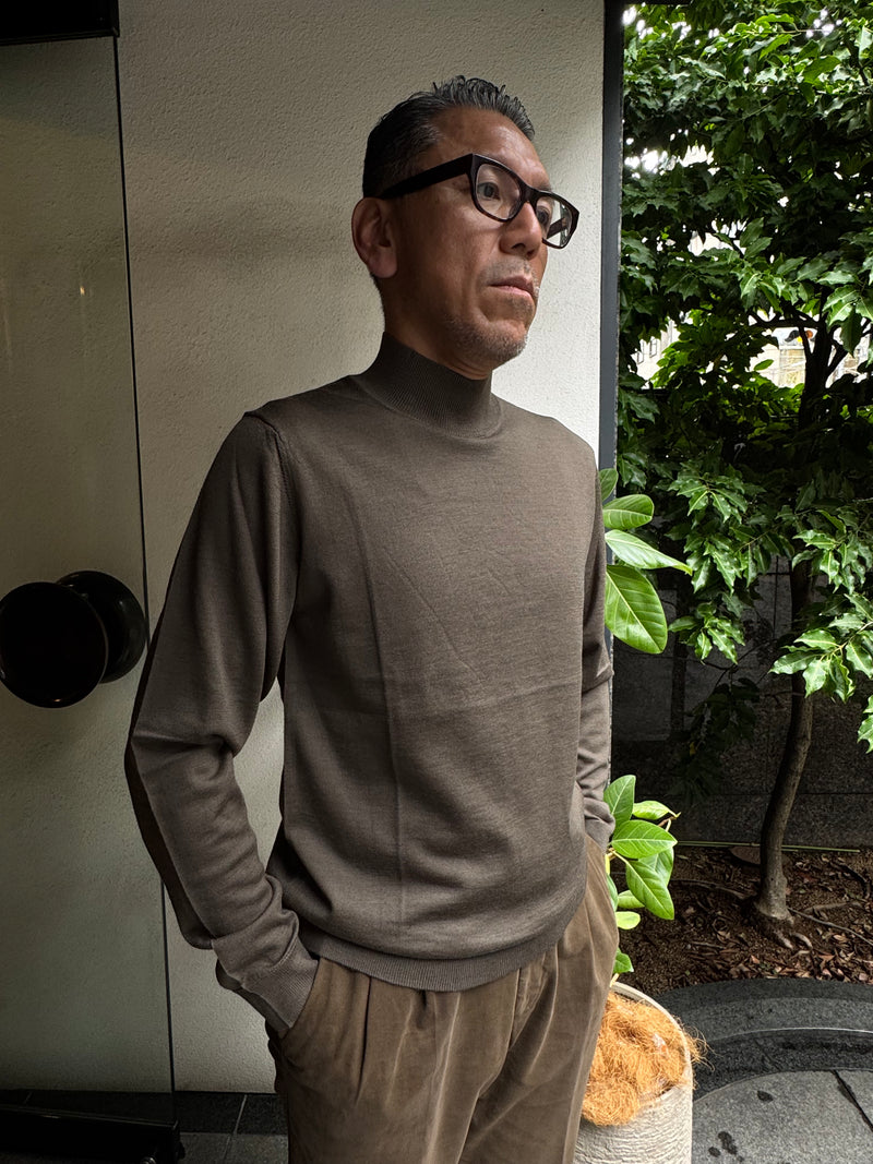 DANIELE FIESOLI モックネック ハイゲージニット　カーキ