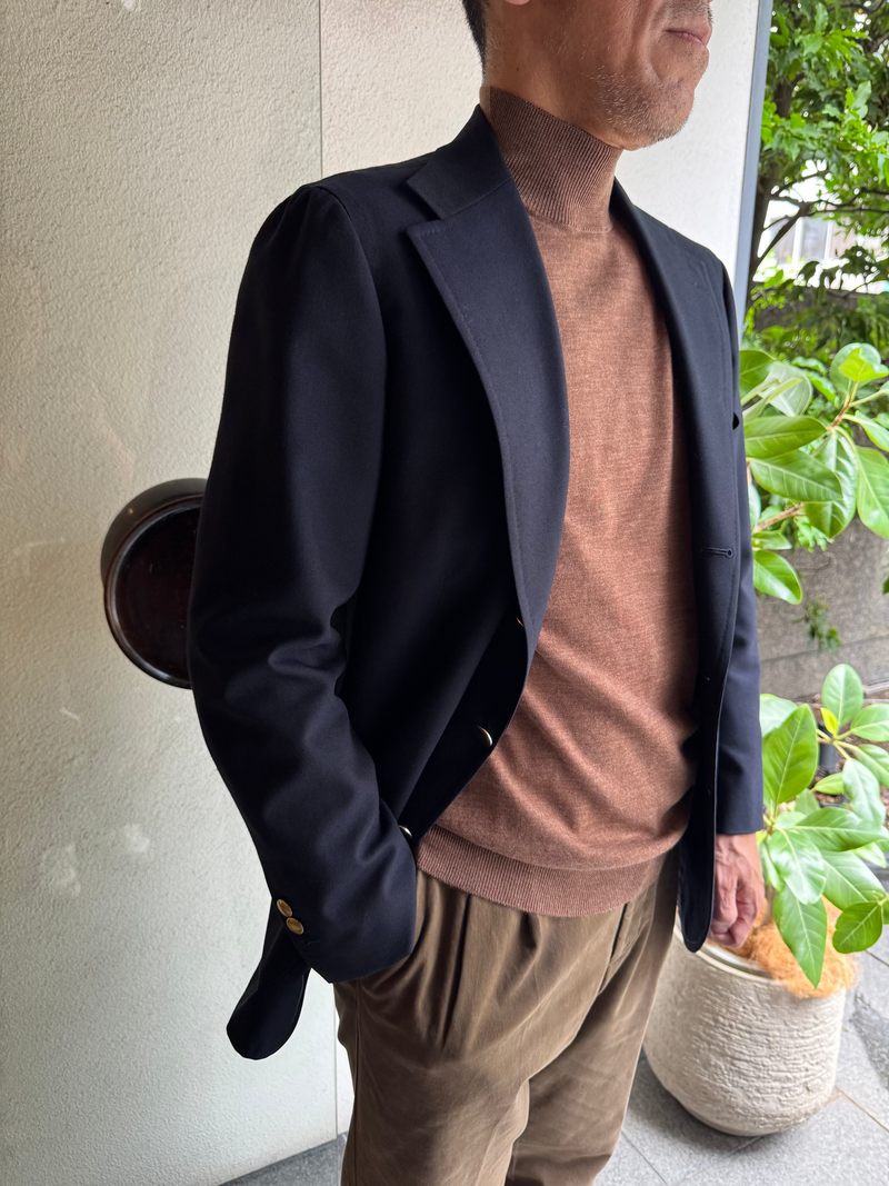 DANIELE FIESOLI モックネック ハイゲージニット　ライトブラウン