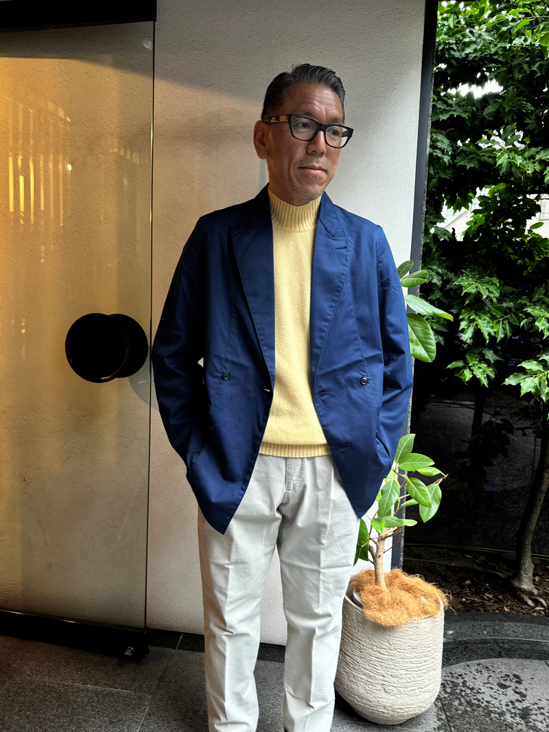 FRAIZZOLI  two needles ダブルブレストジャケット ブルー