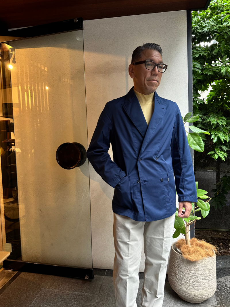 FRAIZZOLI  two needles ダブルブレストジャケット ブルー