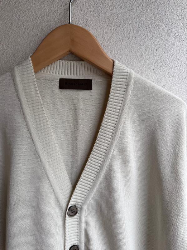 Rinascenteリナシェンテ Long transit cardigan アイボリー 96206-102
