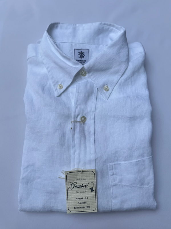 GAMBERT CUSTOM SHIRTS リネン ホワイト