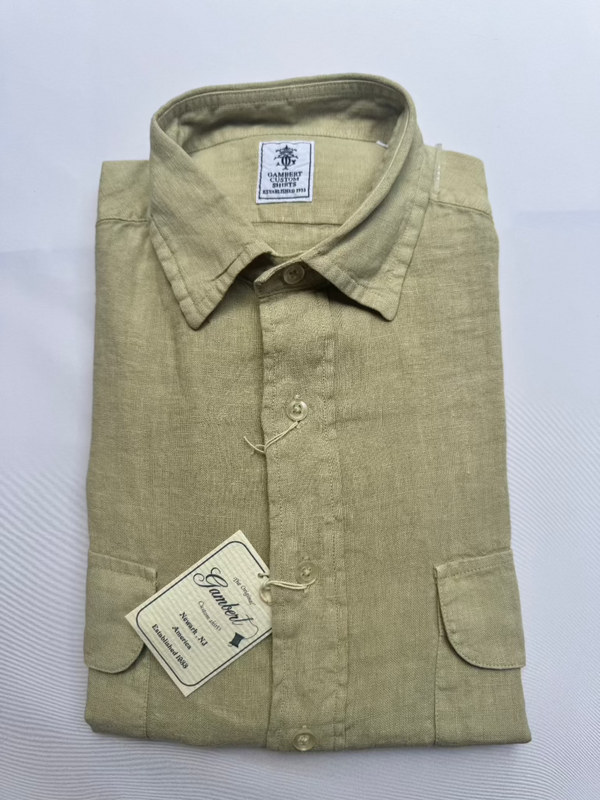 GAMBERT CUSTOM SHIRT ガーメントダイ　ベージュ(両ポケットタイプ）