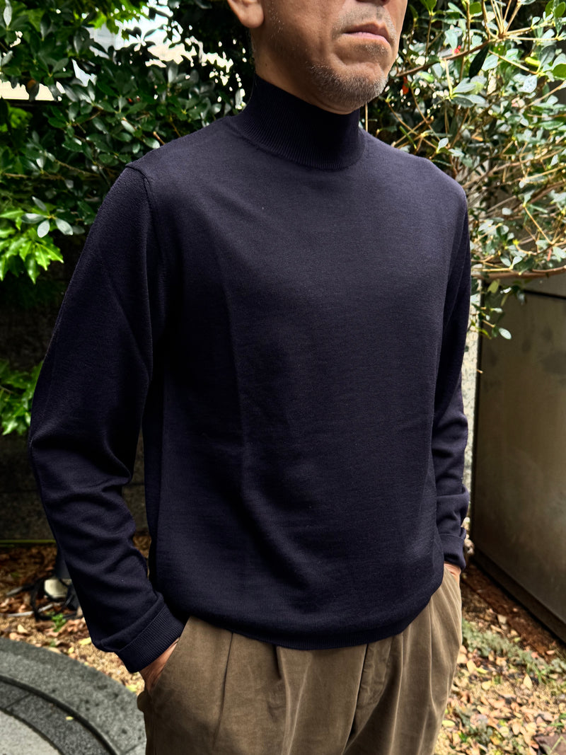 DANIELE FIESOLI モックネック ハイゲージニット　ネイビー