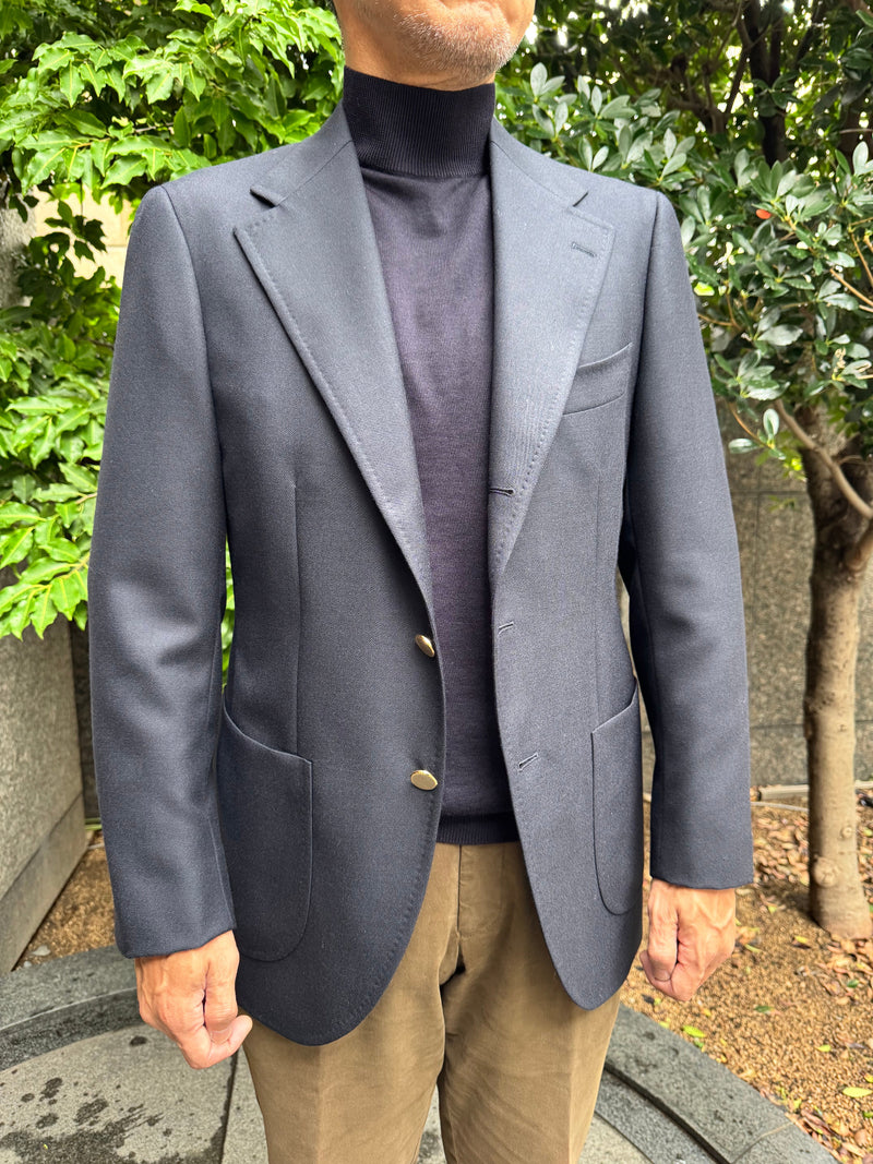 KUBO classic style オリジナル シングルブレステッド ネイビーブレザー