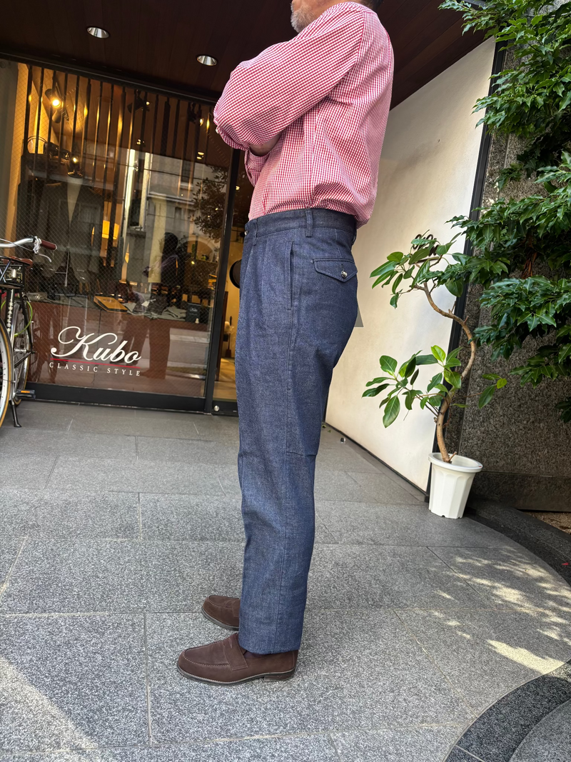 1955DNMツープリーツデニムトラウザーズ　インディゴ