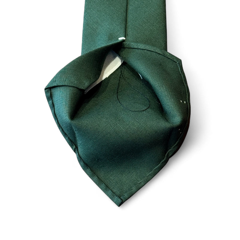 リネン100%ソリッドTIE    グリーン