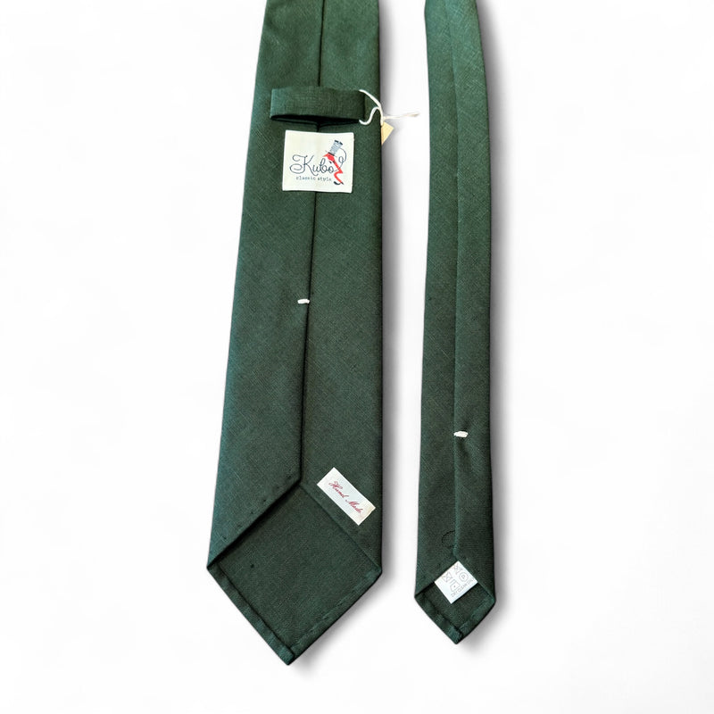 リネン100%ソリッドTIE    グリーン